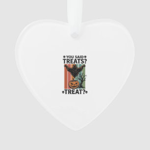 Ghost Halloween Shirt with Spooky Treat Pun and Pu Ornament