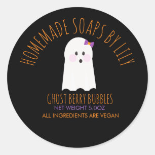 Ghost Halloween Soap Homemade Business Classic Round Sticker