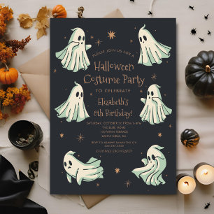 Ghost Halloween Spooktacular Costum Birthday Party Invitation