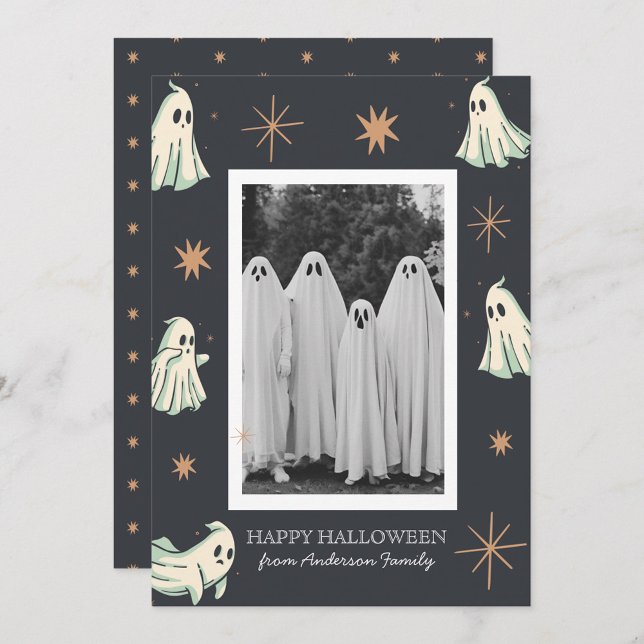 Ghost Halloween Spooktacular Family Photo  Holiday Card (Creator Uploaded)