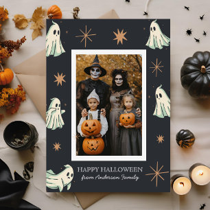 Ghost Halloween Spooktacular Family Photo  Holiday Card