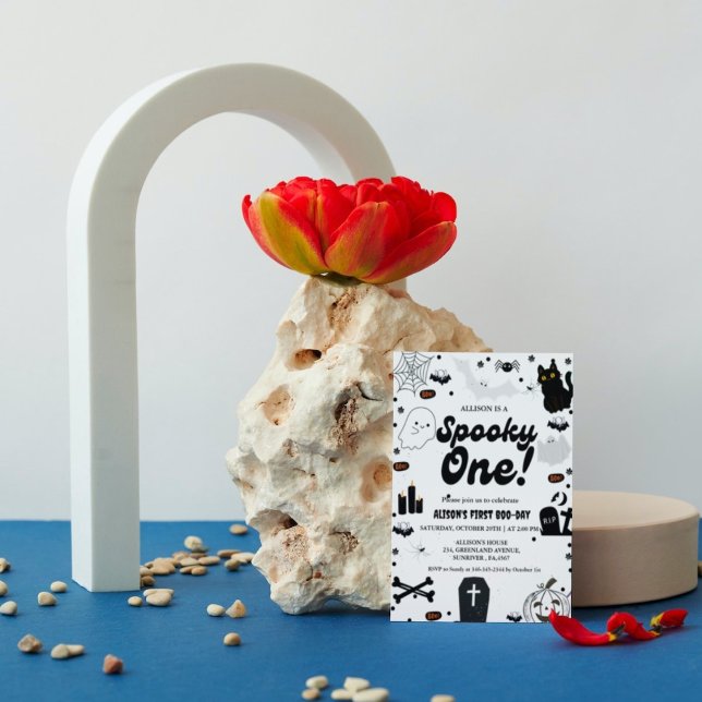 Ghost Halloween Spooky One First Birthday Invitation (Creator Uploaded)