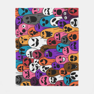 Ghost Halloween Spooky Scarf Pattern Fleece Blanket