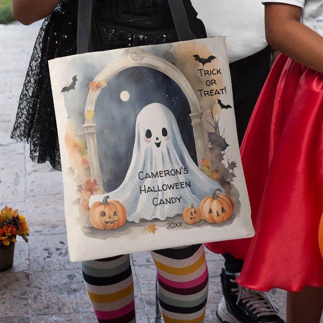 Ghost Halloween Trick or Treat Candy  Tote Bag (Creator Uploaded)