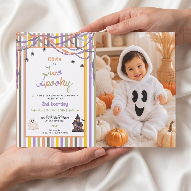 Ghost Halloween Two Spooky Birthday Invitation  (Creator Uploaded)
