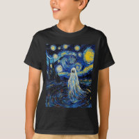 Ghost Halloween - Van Gogh Style - Starry Night