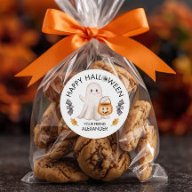 Ghost Happy Halloween Treat Bags for School Favour