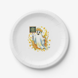 Ghost Haunt School Halloween Paper Plate