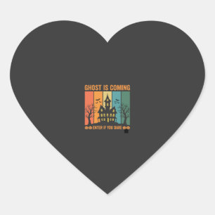 Ghost Haunted House Halloween Vector Design Heart Sticker