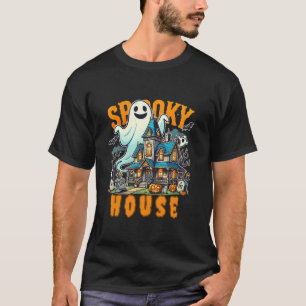 Ghost Haunted House Midnight Spooky Ghost Vintage  T-Shirt