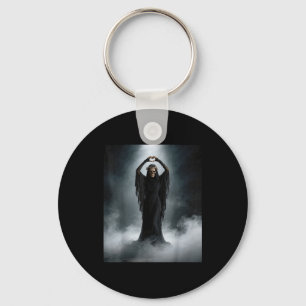 Ghost heart hands mothers day floral skull flowers key ring