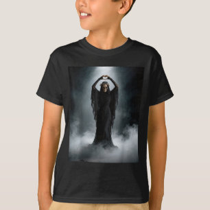 Ghost heart hands mothers day floral skull flowers T-Shirt