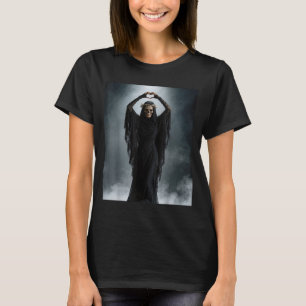 Ghost heart hands mothers day floral skull flowers T-Shirt