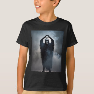 Ghost Heart Hands Scary Face Horror Poster Hallowe T-Shirt