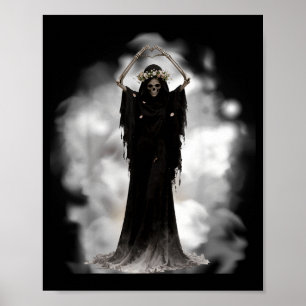 Ghost heart hands scary skeleton mothers day poster