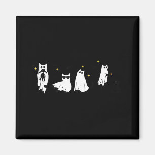 Ghost Holding Black Cat Funny Halloween Cat Lovers Magnet