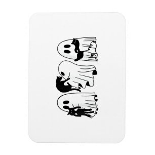 Ghost Holding Black Cat Funny Halloween Cat Lovers Magnet