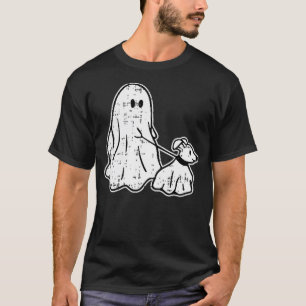 Ghost Holding Puppy Dog Halloween Costume Ghoul Do T-Shirt