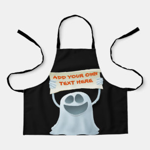 Ghost holding text apron