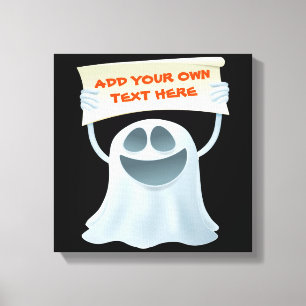 Ghost holding text canvas print