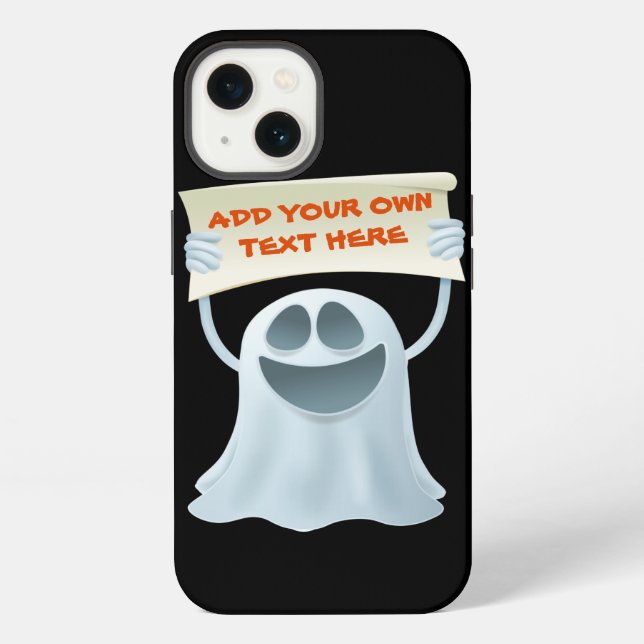 Ghost holding text  iPhone case (Back)