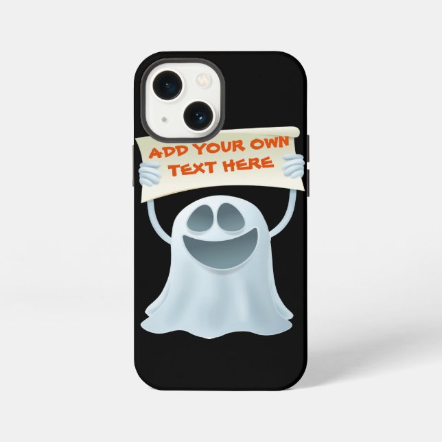 Ghost holding text   iPhone case (Back)