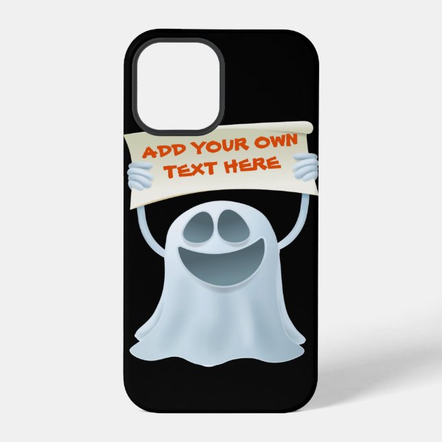 Ghost holding text   iPhone case (Back)