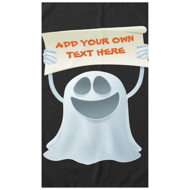 Ghost holding text   tablecloth (Front)