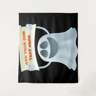 Ghost holding text   tapestry