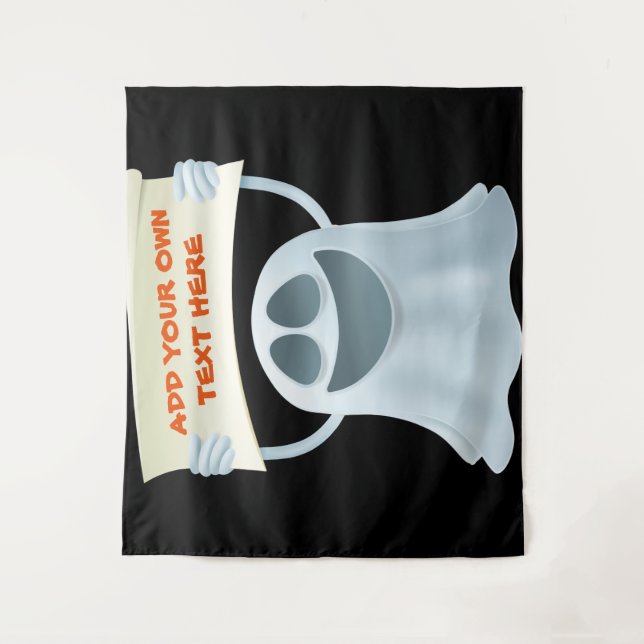 Ghost holding text   tapestry (Front)