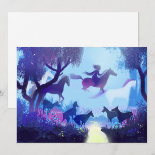 Ghost Horses in the Night Forest  Holiday Card
