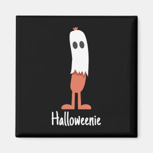 Ghost Hot Dog Halloweenie Costume Fun Food Hallowe Magnet