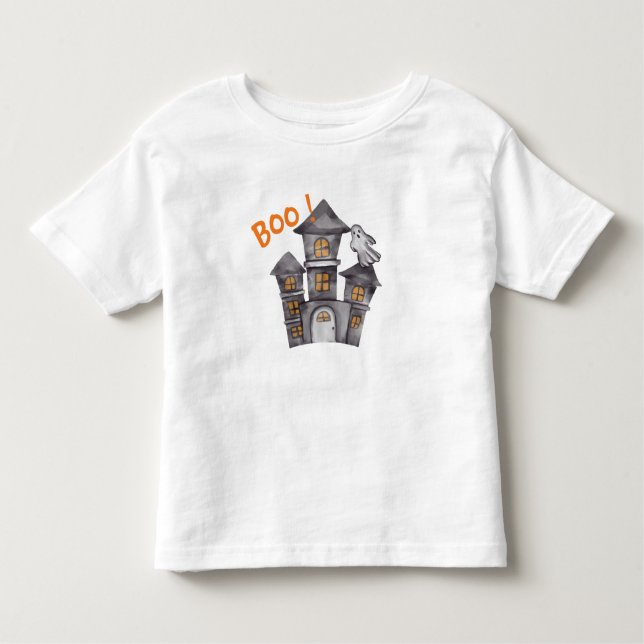 Ghost House Halloween Baby Shower  Toddler T-Shirt (Front)