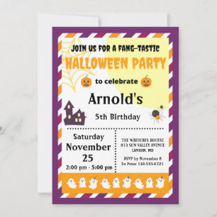 Ghost House Haunted Halloween Birthday Invitation