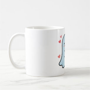Ghost Hugging Teddy Bear Cute Halloween Art Coffee Mug