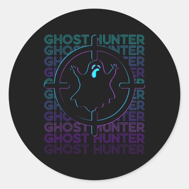 Ghost Hunter Ghost Hunting Retro  Classic Round Sticker (Front)