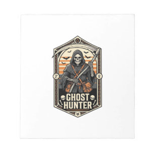 Ghost Hunter Shirt Vintage Reaper Halloween Design Notepad