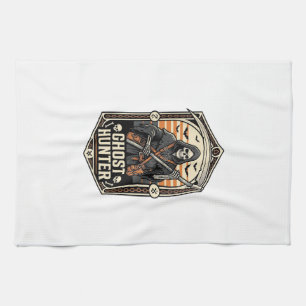 Ghost Hunter Shirt Vintage Reaper Halloween Design Tea Towel