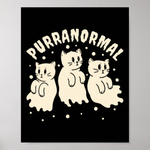 Ghost Hunting Cat Paranormal Investigator Ghost Re Poster