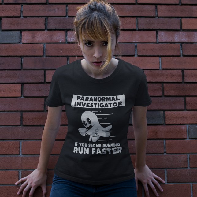 Ghost Hunting Paranormal Investigator Halloween Tri-Blend Shirt (Halloween paranormal investigator run faster womens black t-shirt)