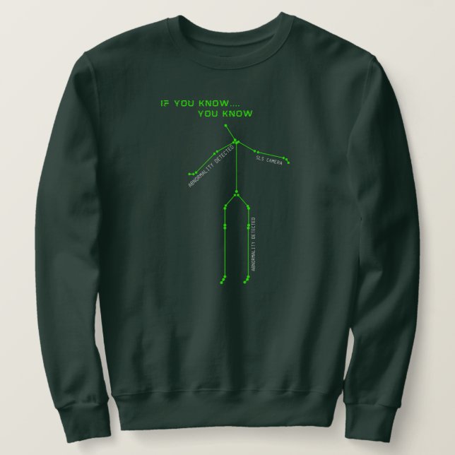 Ghost Hunting SLS Camera Stick Man Novelty Spooky Sweatshirt (Design Front)