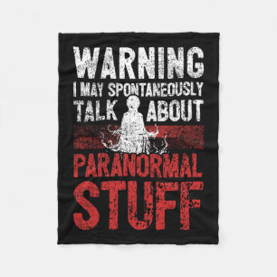Ghost Hunting Warning Paranormal Investigator Fleece Blanket