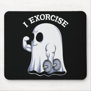 Ghost I Exorcise Fun Gym Exercise Workout Spooky H Mouse Pad