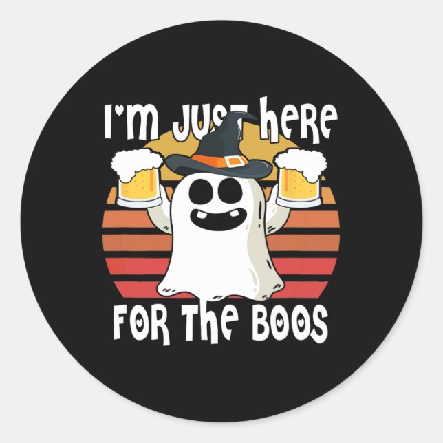 Ghost I'm Just Here For Boos1  Classic Round Sticker (Front)