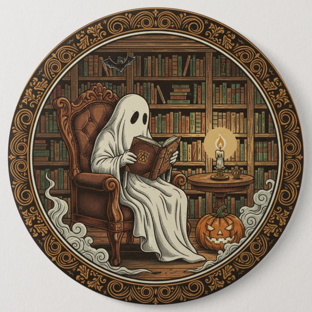  Ghost In A Library 6 Cm Round Badge (Front)