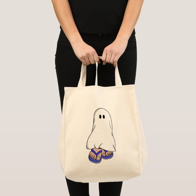 Ghost in Blue Sandals Tote Bag (Front (Product))