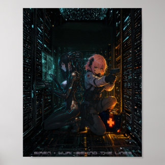 Ghost in Chrome Cyberpunk Anime Poster
