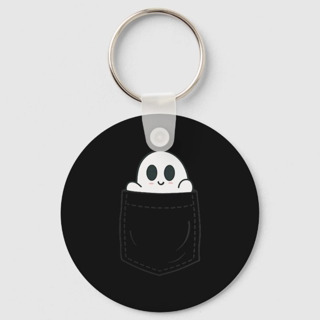 Ghost In Cket Halloween  Key Ring (Front)