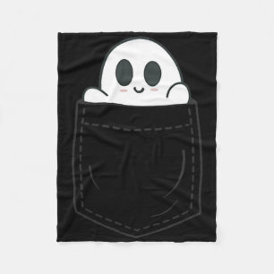 Ghost In Pocket Halloween Fleece Blanket