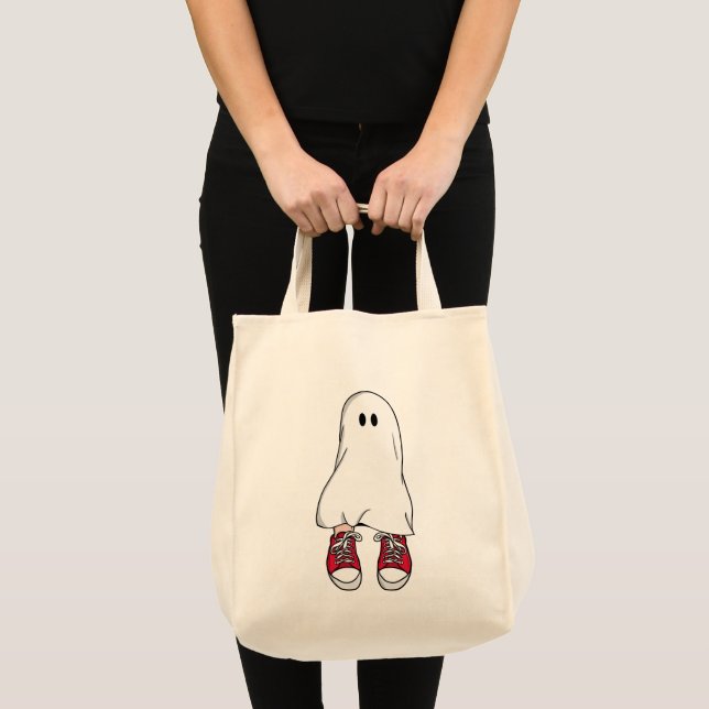 Ghost in Red Sneakers Tote Bag (Front (Product))